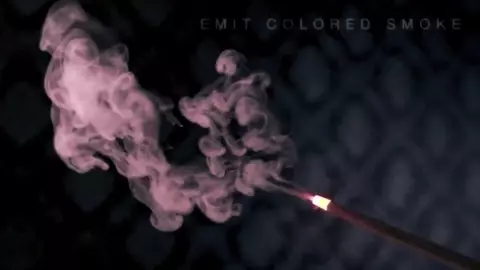 Harry Potter wand shoots fire - emitting colored smoke