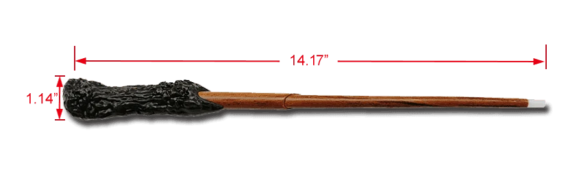 Wand dimensions: 14.17 in long, 1.14 in handle