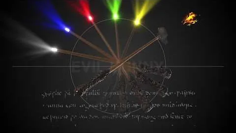 Light Ball Fire Wand casting five colors of light and a flame